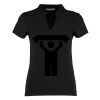 Women's corporate short-sleeved top v-neck mandarin collar (regular fit) Thumbnail