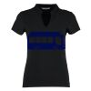 Women's corporate short-sleeved top v-neck mandarin collar (regular fit) Thumbnail