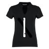 Women's corporate short-sleeved top v-neck mandarin collar (regular fit) Thumbnail