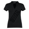 Women's corporate short-sleeved top v-neck mandarin collar (regular fit) Thumbnail